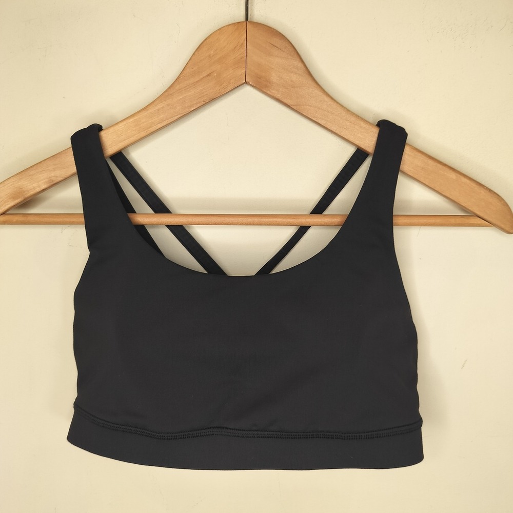 Lululemon Energy Bra Strappy Back Sports Bra Removable Pads - Picture 2 of 5